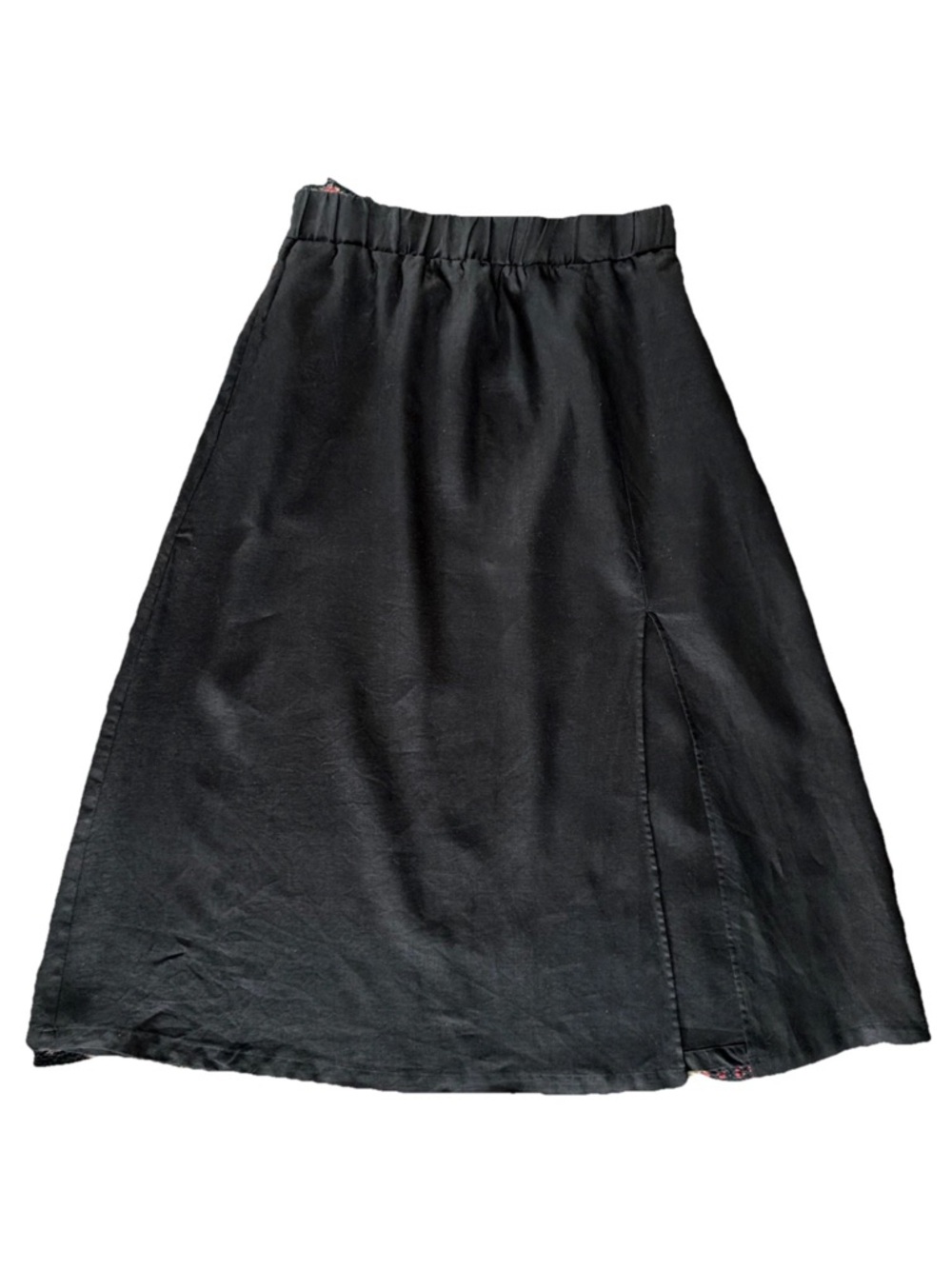 Quince 100% European Linen Maxi Skirt Black Size L Minimalist Capsule Wardrobe